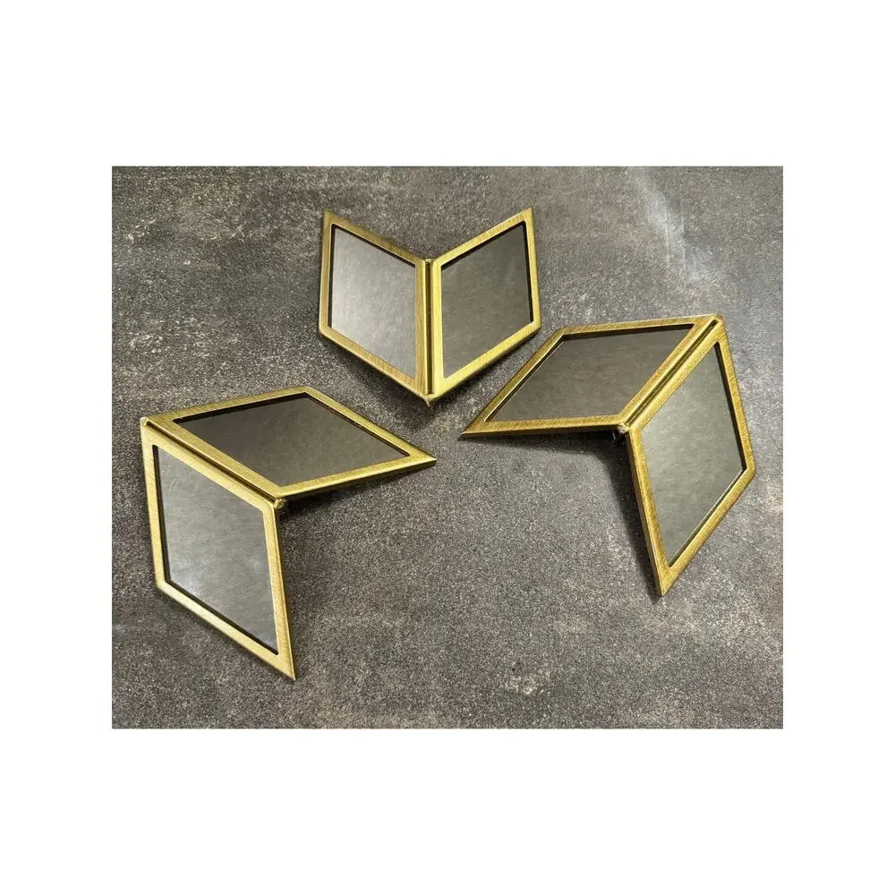 Urban Outfitters Set of 3 Wall Mirrors Brass Style Chevron Pattern Home Decor